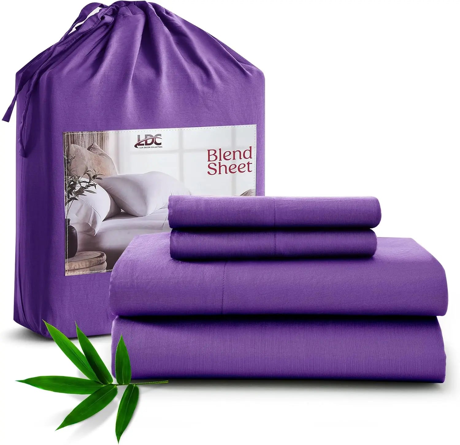 LUX Décor Bamboo Viscose Sheet Sets - Organic 35% Viscose derived from Bamboo Rayon Blend with 65% Polyester - Breathable & Soft