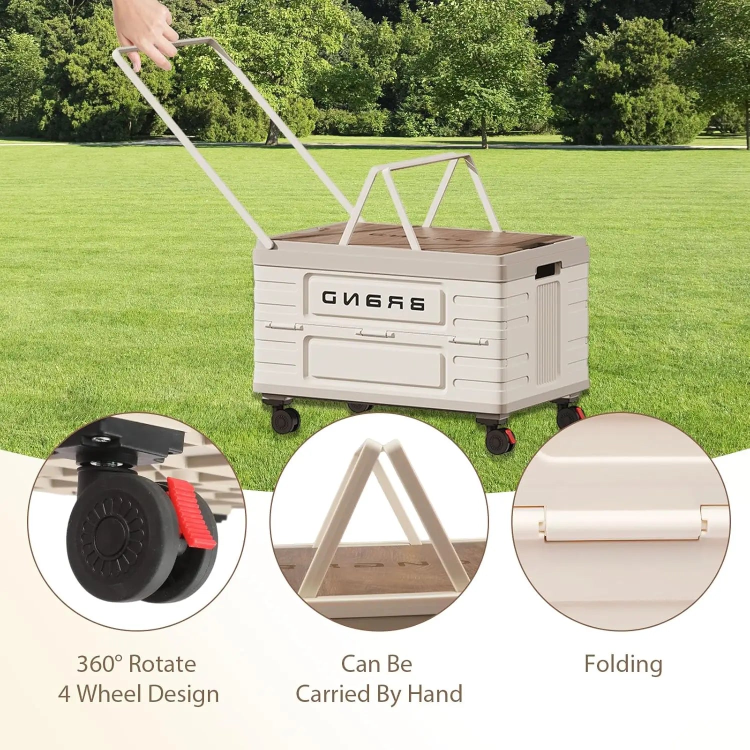 360° Rotating Foldable Storage Cart – Heavy-Duty.