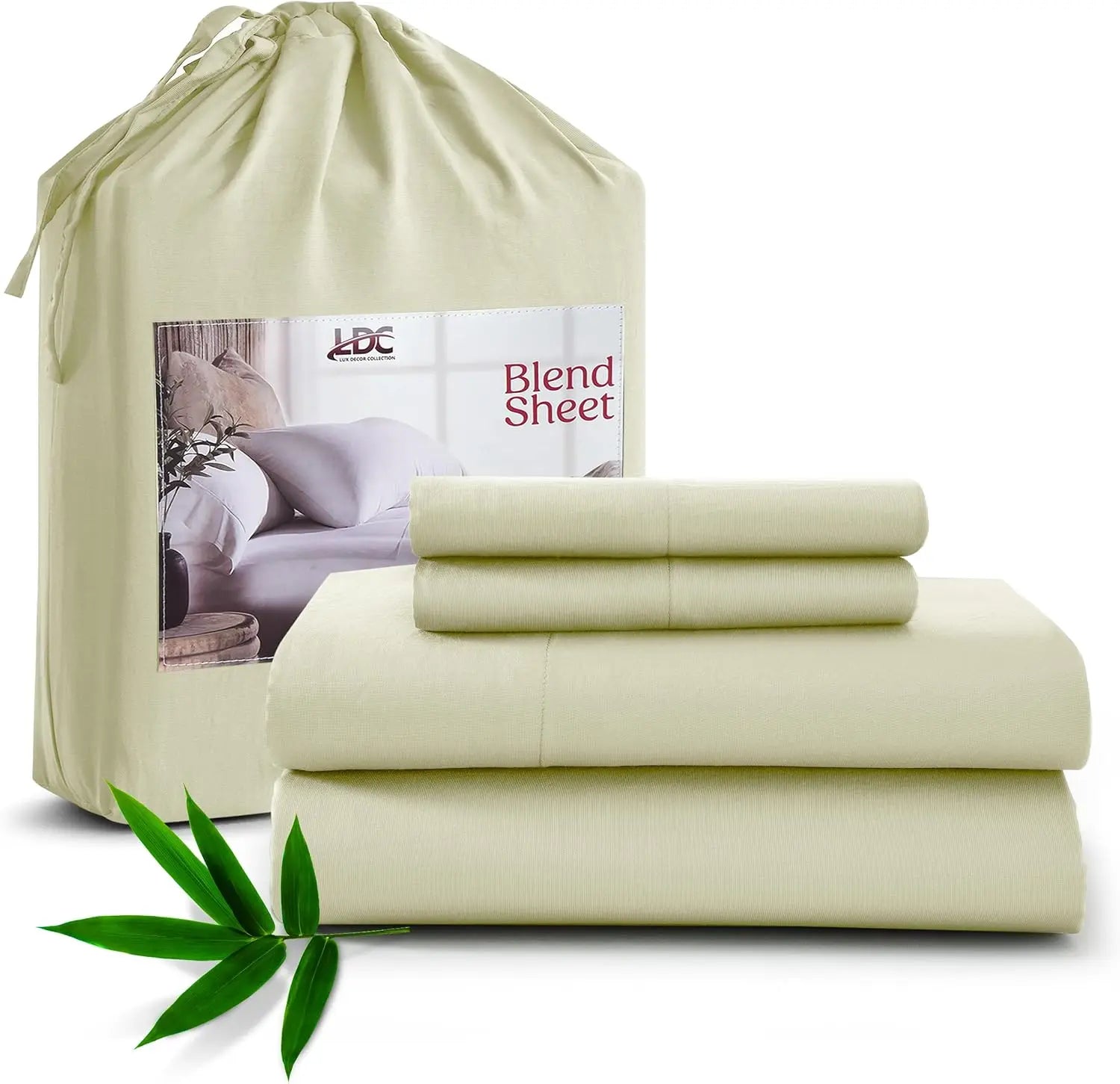 LUX Décor Bamboo Viscose Sheet Sets - Organic 35% Viscose derived from Bamboo Rayon Blend with 65% Polyester - Breathable & Soft