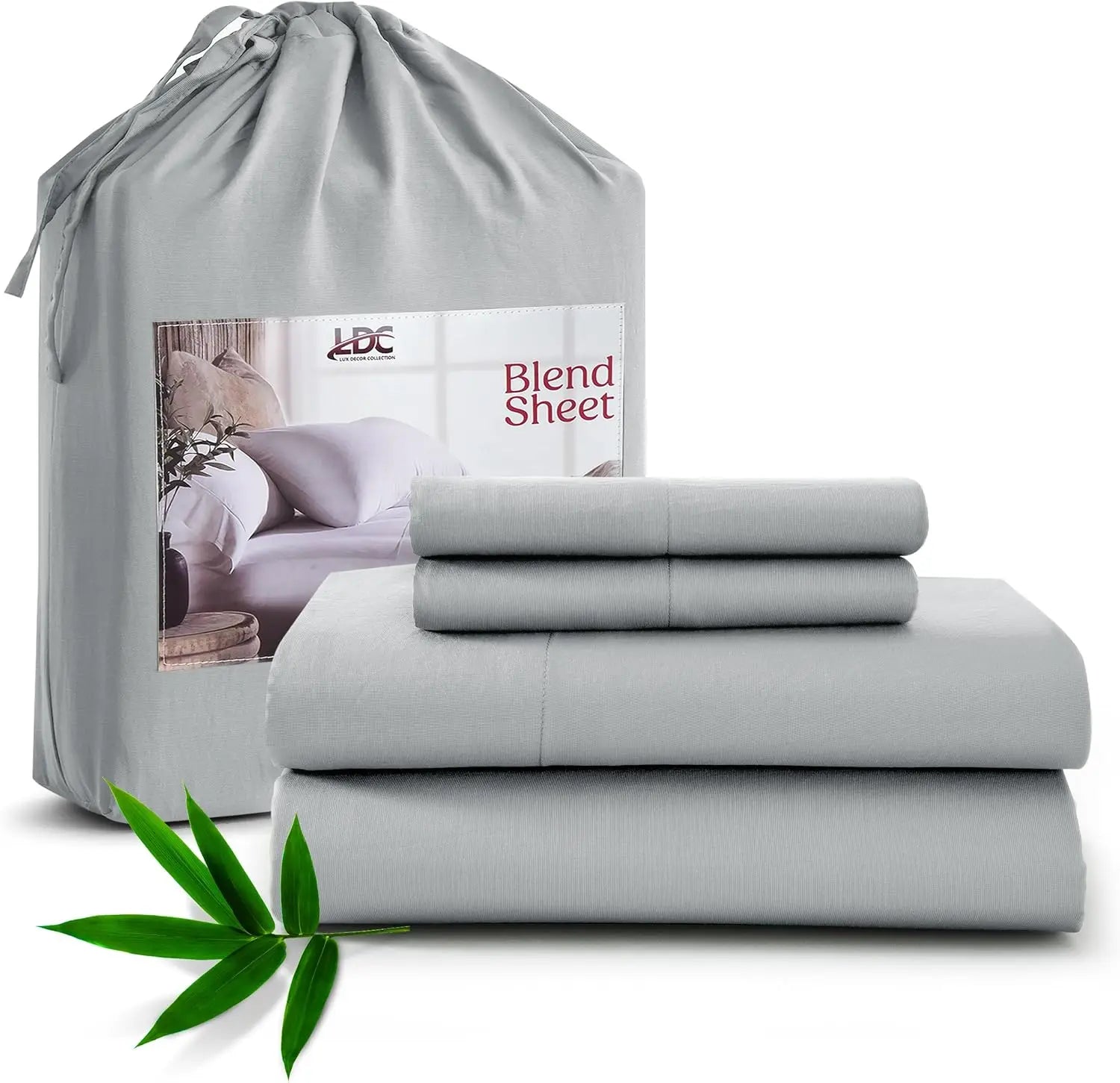 LUX Décor Bamboo Viscose Sheet Sets - Organic 35% Viscose derived from Bamboo Rayon Blend with 65% Polyester - Breathable & Soft