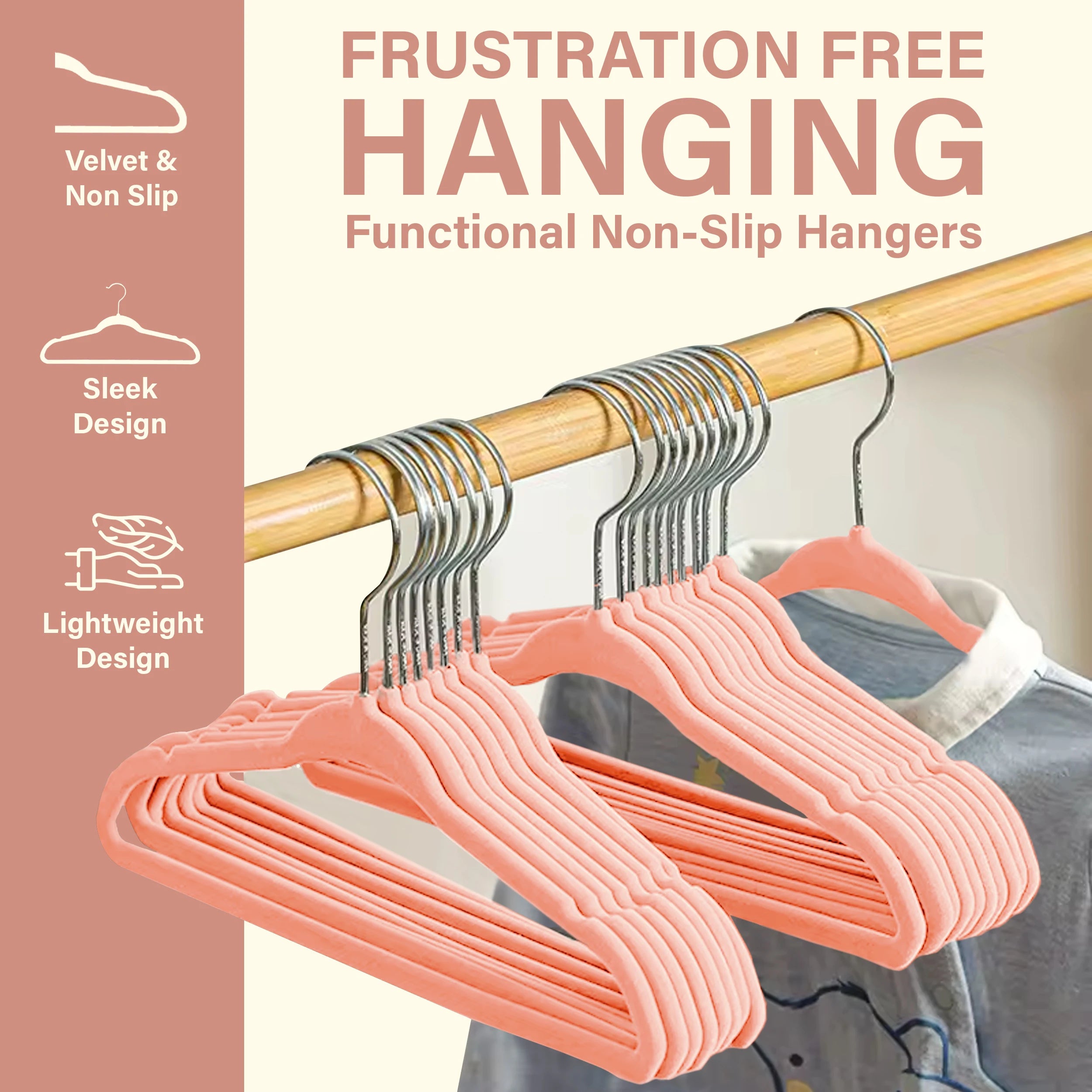 Lux Decor Velvet Hangers 30/50 Pack – Premium Non-Slip Heavy Duty Hangers with 360° Swivel Hook for Clothes & Coats