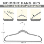 Lux Decor Velvet Hangers 30/50 Pack – Premium Non-Slip Heavy Duty Hangers with 360° Swivel Hook for Clothes & Coats