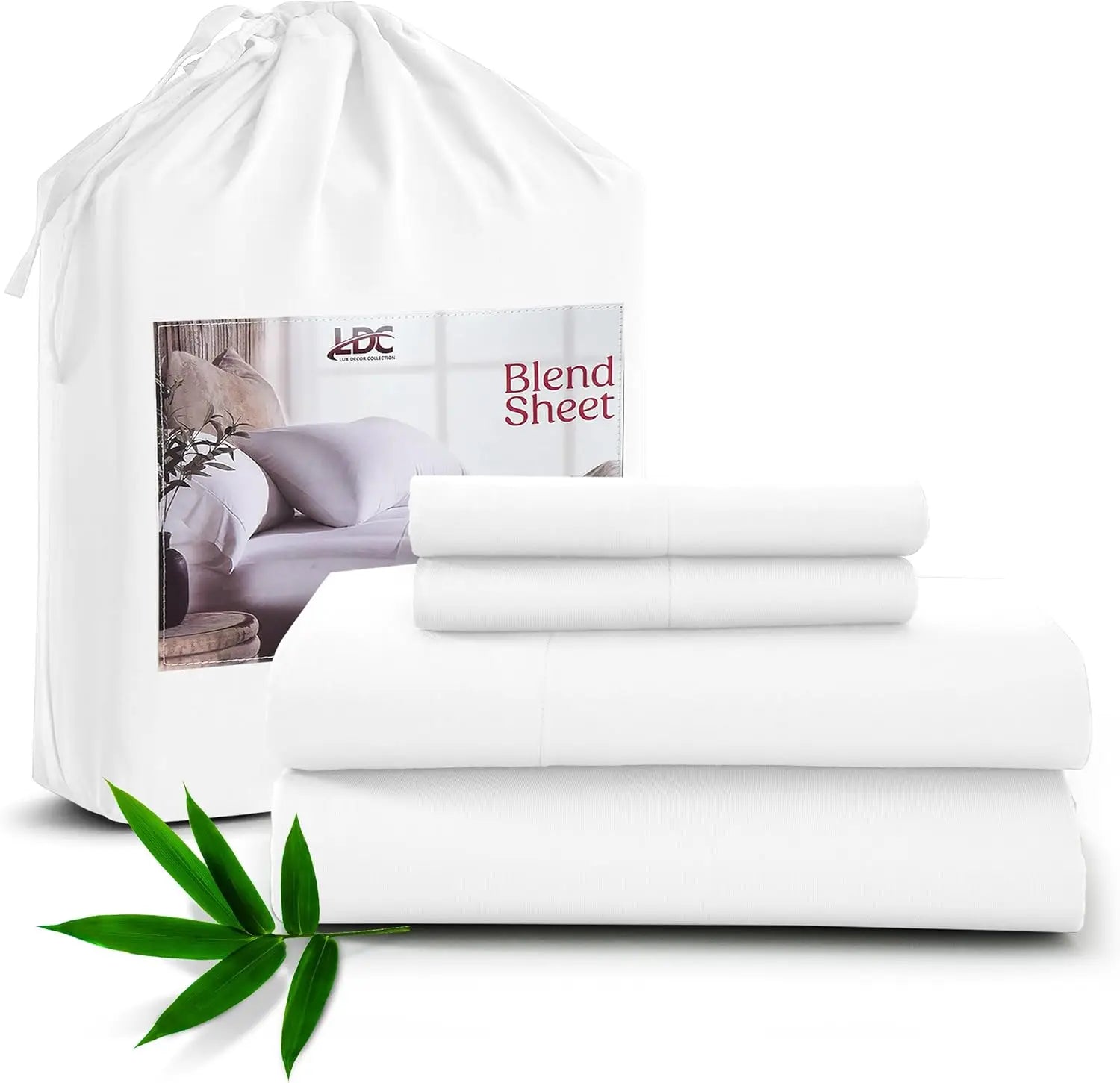 LUX Décor Bamboo Viscose Sheet Sets - Organic 35% Viscose derived from Bamboo Rayon Blend with 65% Polyester - Breathable & Soft