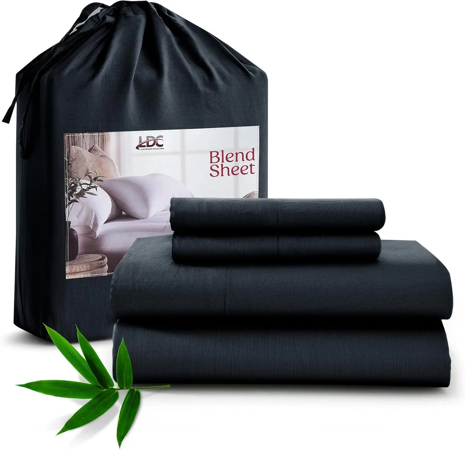 LUX Décor Bamboo Viscose Sheet Sets - Organic 35% Viscose derived from Bamboo Rayon Blend with 65% Polyester - Breathable & Soft