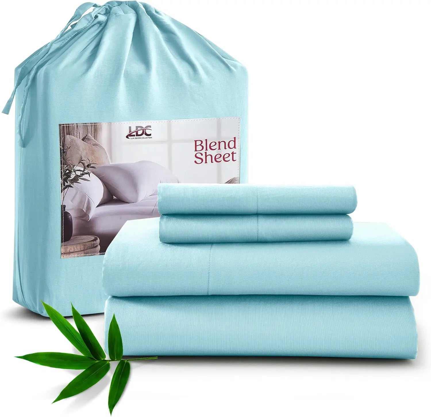 LUX Décor Bamboo Viscose Sheet Sets - Organic 35% Viscose derived from Bamboo Rayon Blend with 65% Polyester - Breathable & Soft