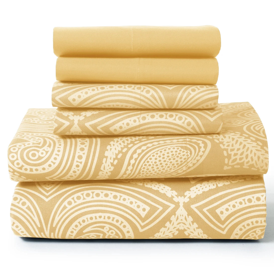 Lux Decor 6Pc Paisley Sheet Set – Soft Microfiber, Wrinkle-Free, Luxurious Printed Bed Sheets