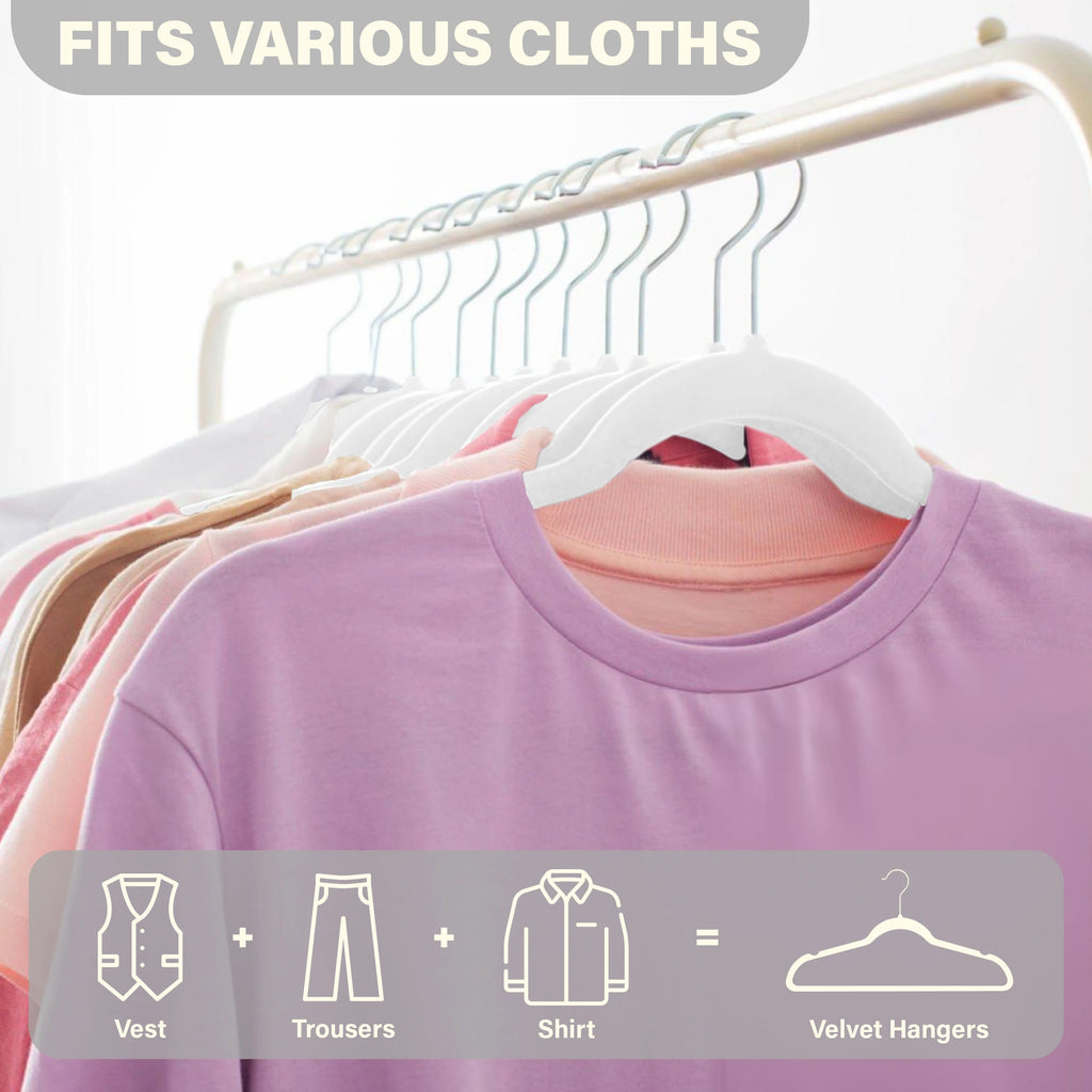 Lux Decor Velvet Hangers 30/50 Pack – Premium Non-Slip Heavy Duty Hangers with 360° Swivel Hook for Clothes & Coats
