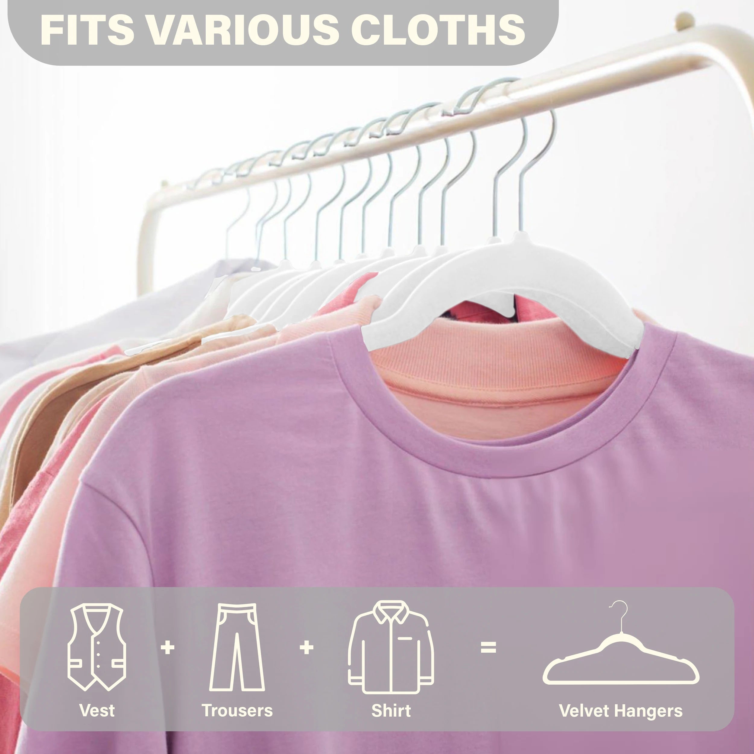 Lux Decor Velvet Hangers 30/50 Pack – Premium Non-Slip Heavy Duty Hangers with 360° Swivel Hook for Clothes & Coats
