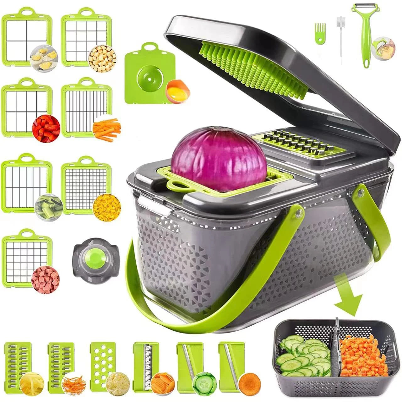 22 in 1 Vegetable Chopper with Stainless Steel Blade