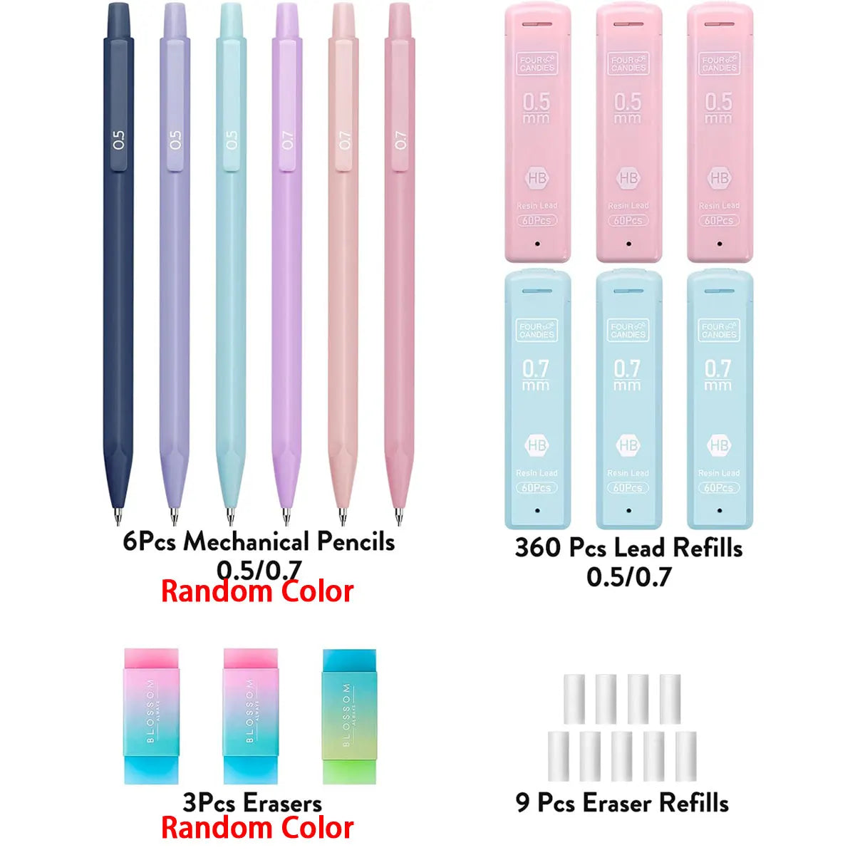 Pastel Mechanical Pencil - Set of 6