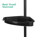 Corner Shower Caddy with Tension Pole 4-Tier Adjustable Shelves