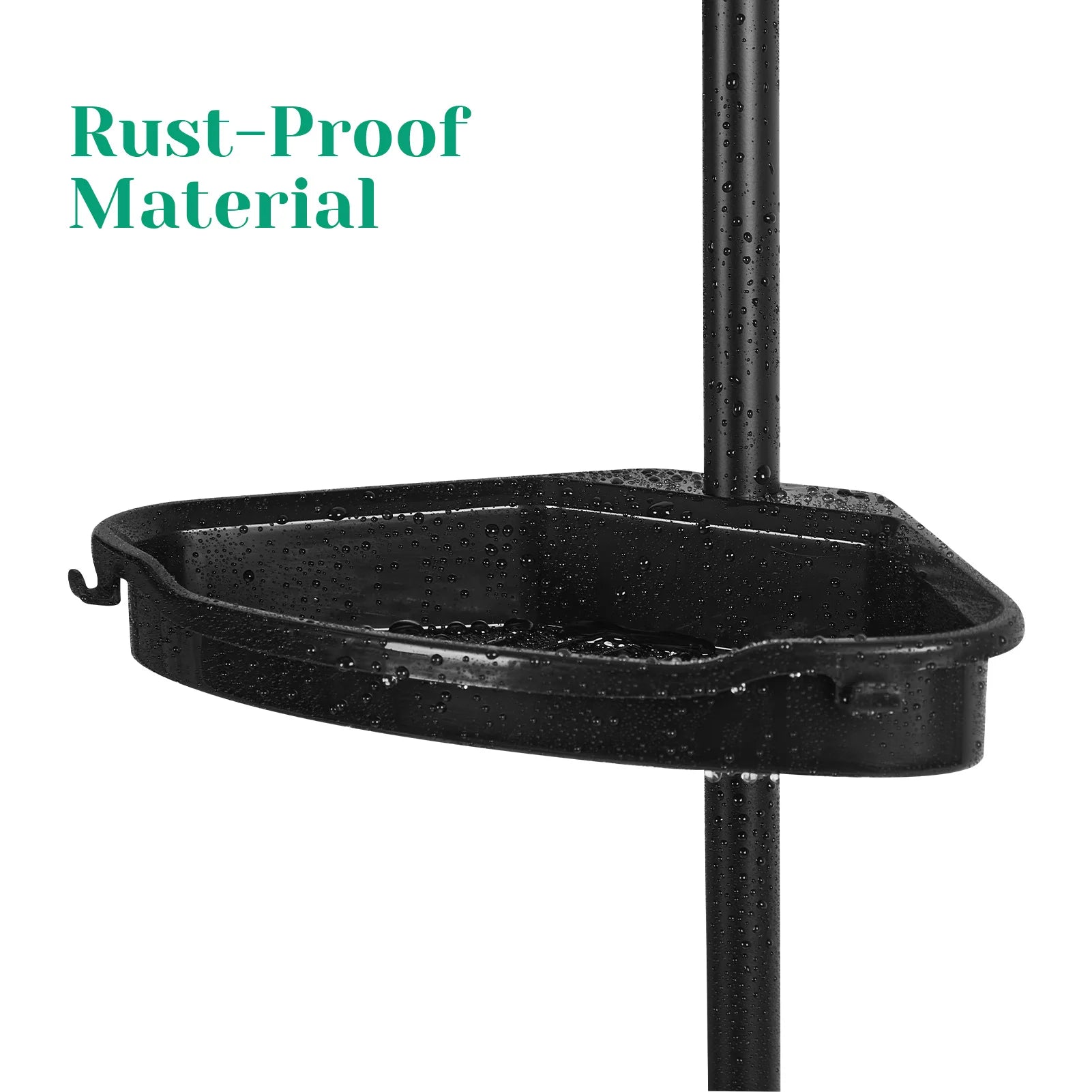 Corner Shower Caddy with Tension Pole 4-Tier Adjustable Shelves