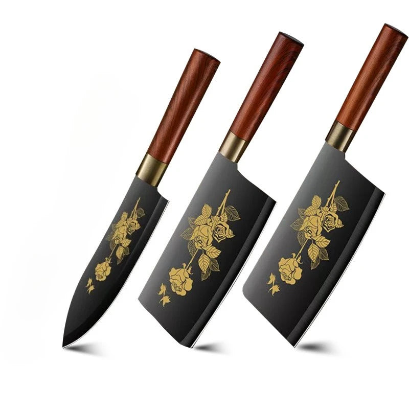 Deluxe Gold Titanium Plated Kitchen Knives