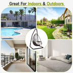 Heavy Duty Steel Hammock Chair Stand with 360 Hook, Supports 330lbs for Indoor Outdoor Use