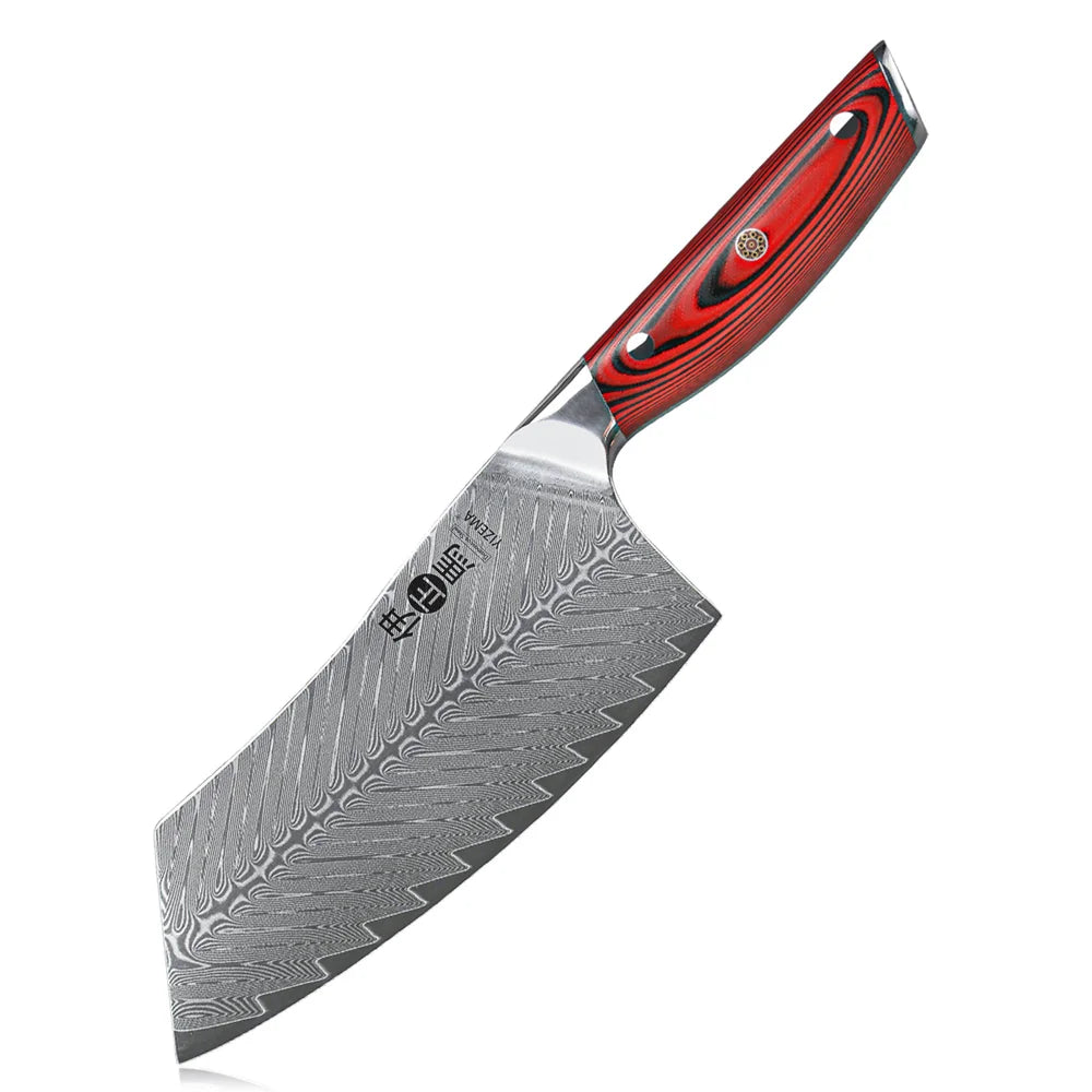 YIZEMA 7" Cleaver Knife Japanese Damascus Steel