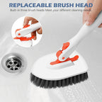 3-in-1 Tile Floor Brush with 52" Adjustable Long Handle