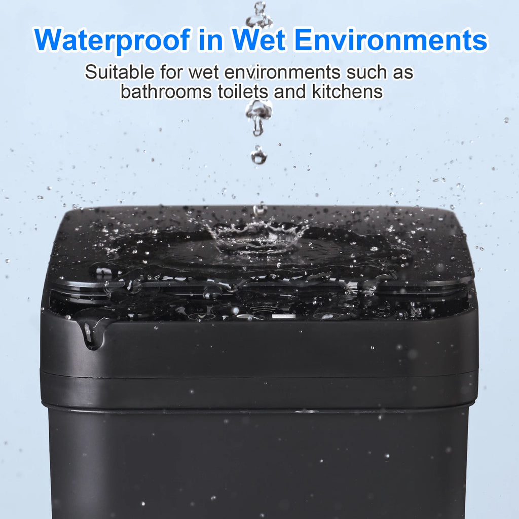 2 Pack 12L Bathroom Automatic Trash Can Touchless Motion Sensor Slim Garbage Can