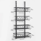 Over the Door Pantry Organizer Multi-Layer Storage Shelves Metal Hanging Spice Rack for Kitchen & Bathroom Door
