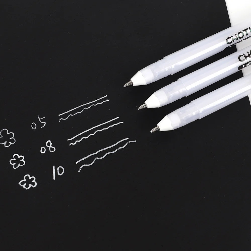 3PCS White Gelly Roll Gel Pens