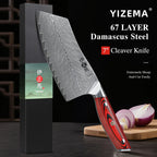 YIZEMA 7" Cleaver Knife Japanese Damascus Steel