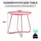 Outdoor Steel Side Tables, Accent End Table for Patio Yard Garden