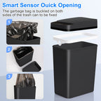 2 Pack 12L Bathroom Automatic Trash Can Touchless Motion Sensor Slim Garbage Can