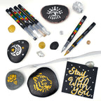 12-Pack (Gold, Silver, Black, White) Acrylic Paint Markers