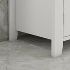 Kleankin Pedestal Sink Storage Cabinet, under Sink Cabinet, Bathroom Vanity Cabinet with U-Shape and Adjustable Internal Shelf