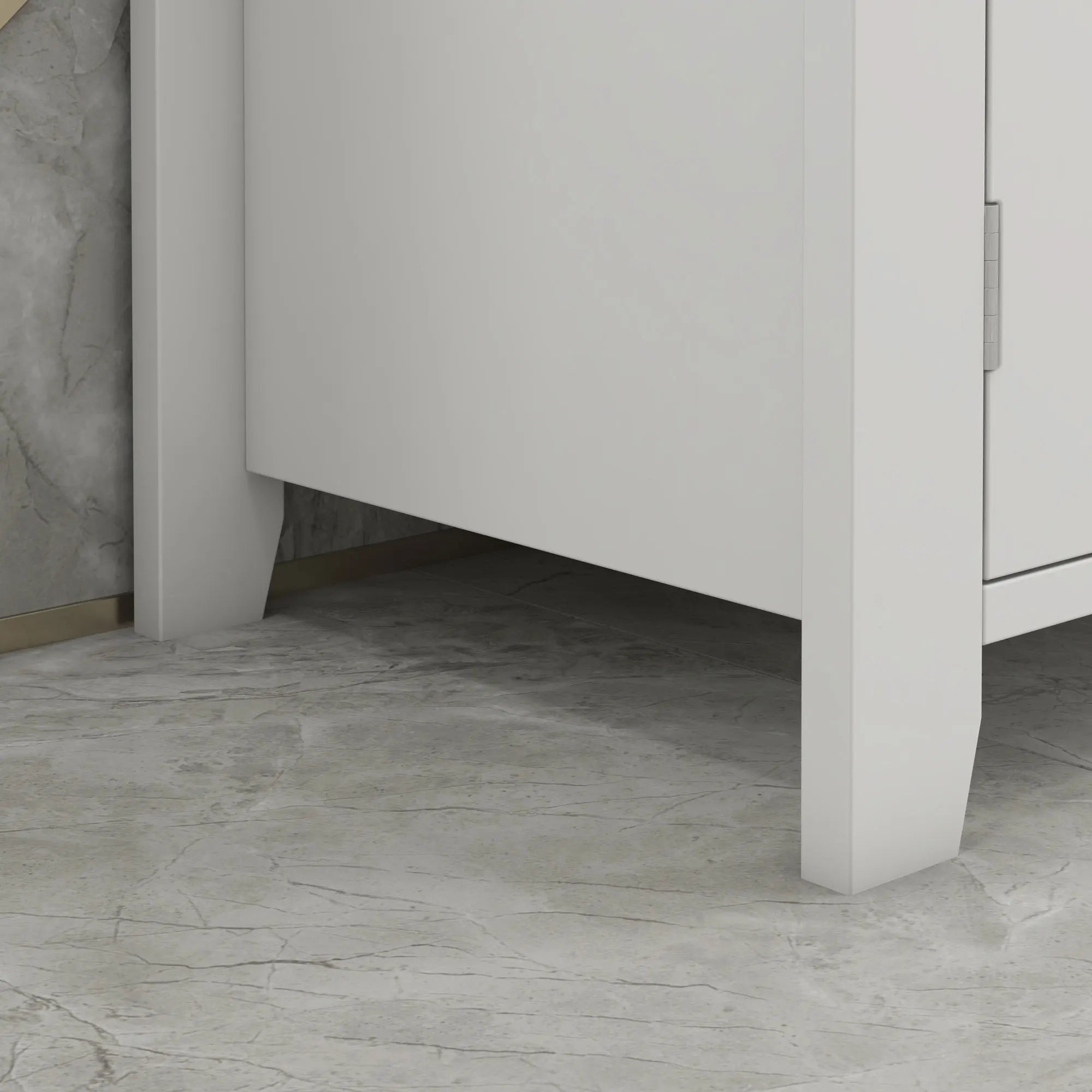 Kleankin Pedestal Sink Storage Cabinet, under Sink Cabinet, Bathroom Vanity Cabinet with U-Shape and Adjustable Internal Shelf