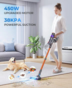 Laresar Elite 8 Cordless Vacuum Cleaner Handheld  with 450W  Detachable Battery