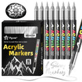 12-Pack (Gold, Silver, Black, White) Acrylic Paint Markers