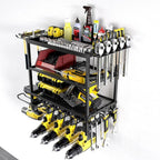 Heavy‑Duty 4‑Layer Power Tool Organizer with Hooks