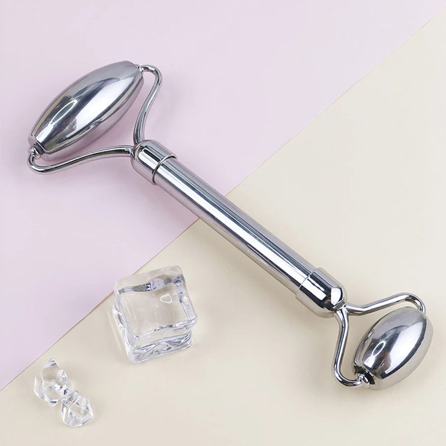Stainless Steel Facial Roller Skincare Set