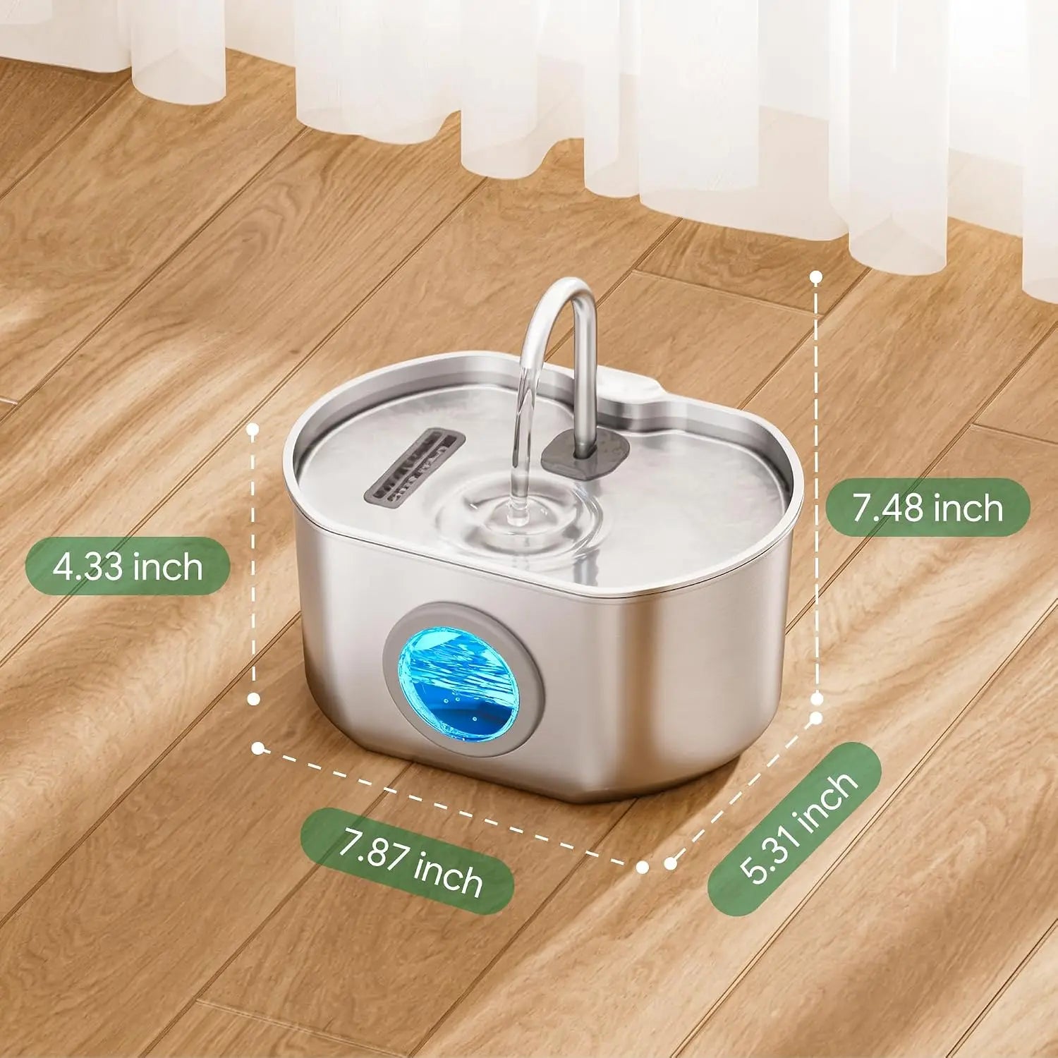 Stainless Steel Cat Water Fountain Stainless Steel: 73oz/2.2L