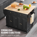 SucceBuy 43" Kitchen Island Cart Wood Top