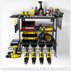 Heavy‑Duty 4‑Layer Power Tool Organizer with Hooks