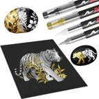 12-Pack (Gold, Silver, Black, White) Acrylic Paint Markers