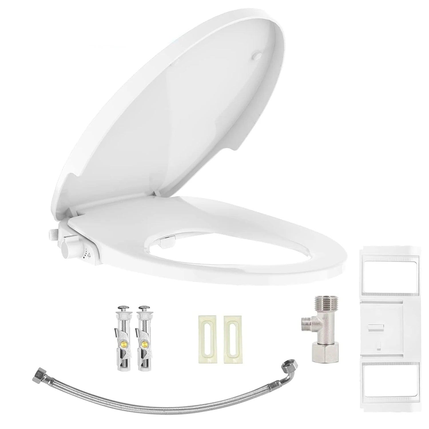 Bidet Toilet Seat, Premium Non-Electric Round Bidet Toilet Seats with Dual Nozzle