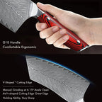 YIZEMA 7" Cleaver Knife Japanese Damascus Steel