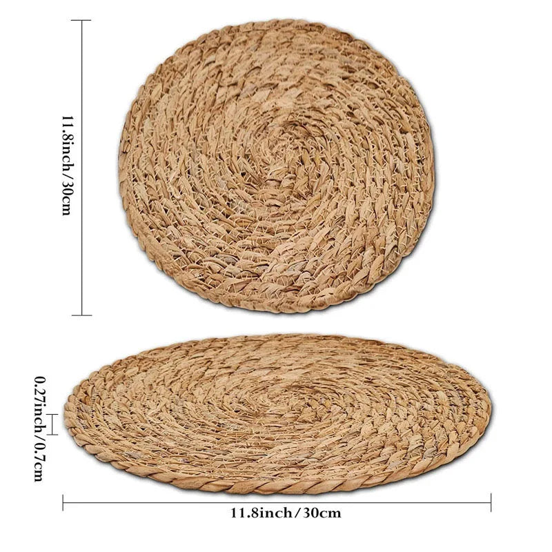 Natural Rattan Round Pot Mats – Handwoven Heat Insulation