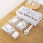 Cable Organizer Boxe Set with 7 Transparent Storage Boxes