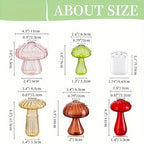 5 Colors Plant Mushroom Glass Vase, Mini Plant Glass Container, Unique Small Glass Vase