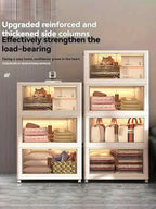 45cm 5layer Versatile 1-5 Layer Folding Storage Cabinet with Magnetic Doors - Dustproof, Waterproof
