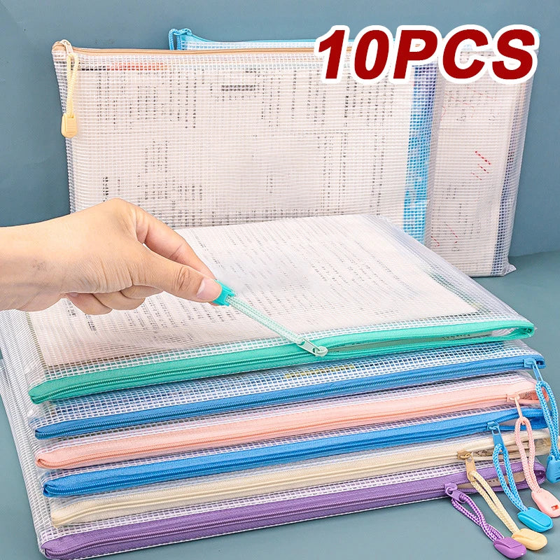 10Pcs Mesh Zipper Pouch