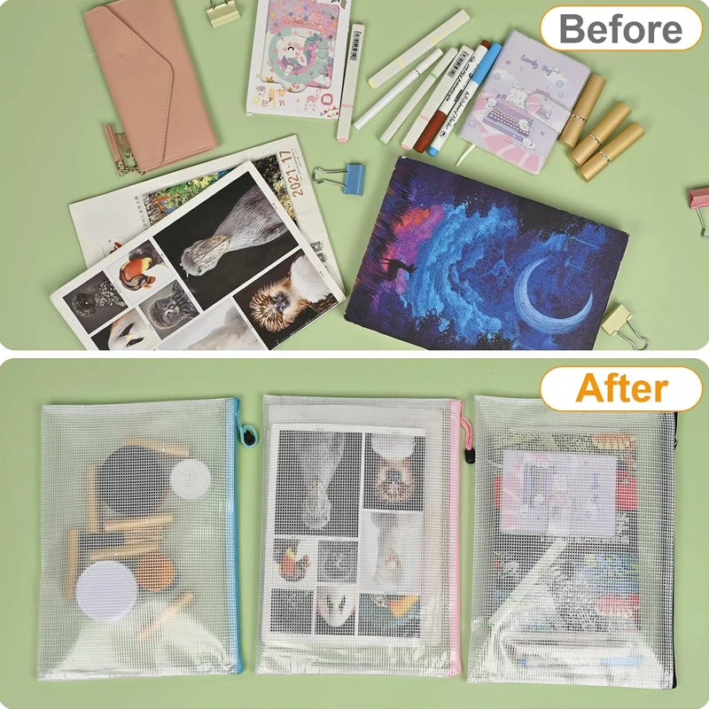 10Pcs Mesh Zipper Pouch