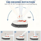 3-in-1 Tile Floor Brush with 52" Adjustable Long Handle