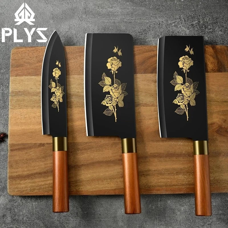 Deluxe Gold Titanium Plated Kitchen Knives