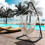 Heavy Duty Steel Hammock Chair Stand with 360 Hook, Supports 330lbs for Indoor Outdoor Use