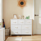 White Fabric Drawers Chest