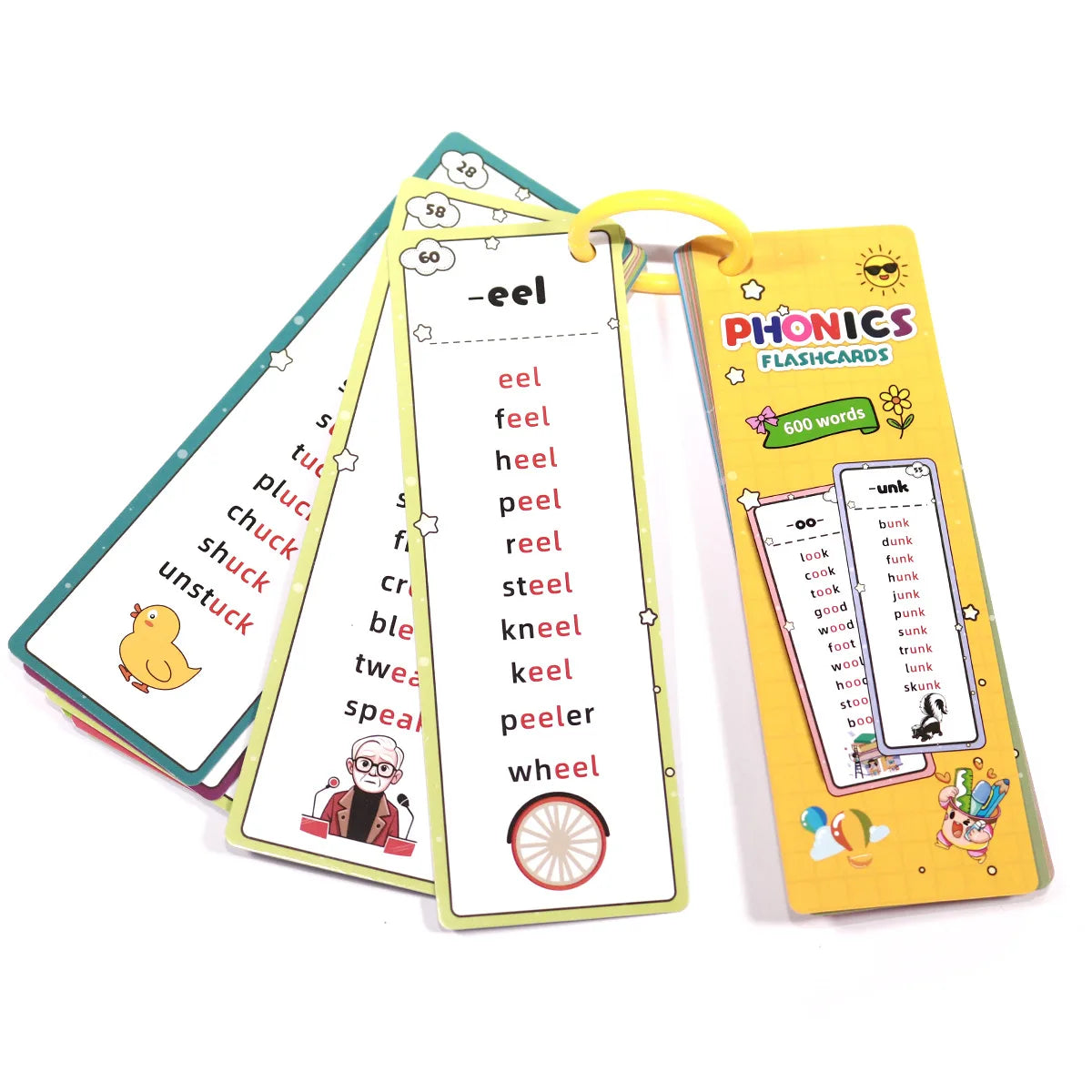 31 Sheet Flash Card Set w/600 Words or Natural Phonics